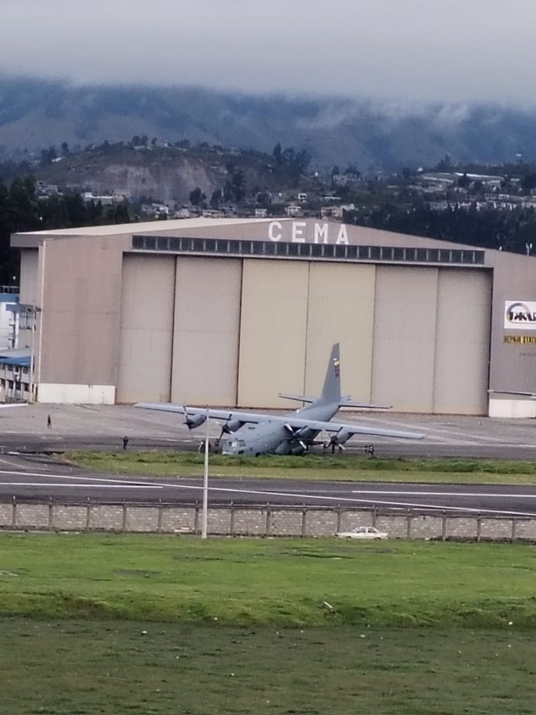 A Lockheed C-130 Hercules donated to Ecuador's Air Force veered into a ditch after brake failure at Cotopaxi Airport - no injuries reported as investigations continue.