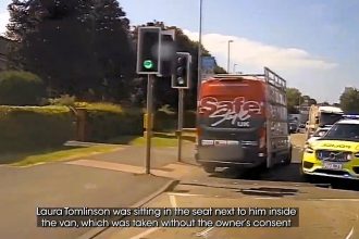 Ashley Barnes drove a stolen van dangerously through Mansfield, hitting cars and fleeing police in a high-speed chase before being found hiding with a passenger in a storeroom.