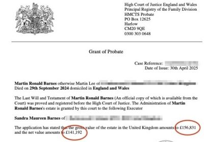 Eurovision star Martin Lee left £141k to wife Sandra after his death aged 77. The couple, married for 45 years, found fame with 1976 hit Save Your Kisses for Me.