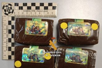A tourist in Spain tried bribing police with £8,500 each after drugs marked with Donald Duck and Mickey Mouse were found in his hotel room - he was arrested with fake ID.
