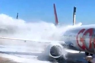 A Gol airlines Boeing 737 MAX burst into flames on landing in Rio - fire crews doused the plane with foam as all passengers were safely evacuated and an investigation began.
