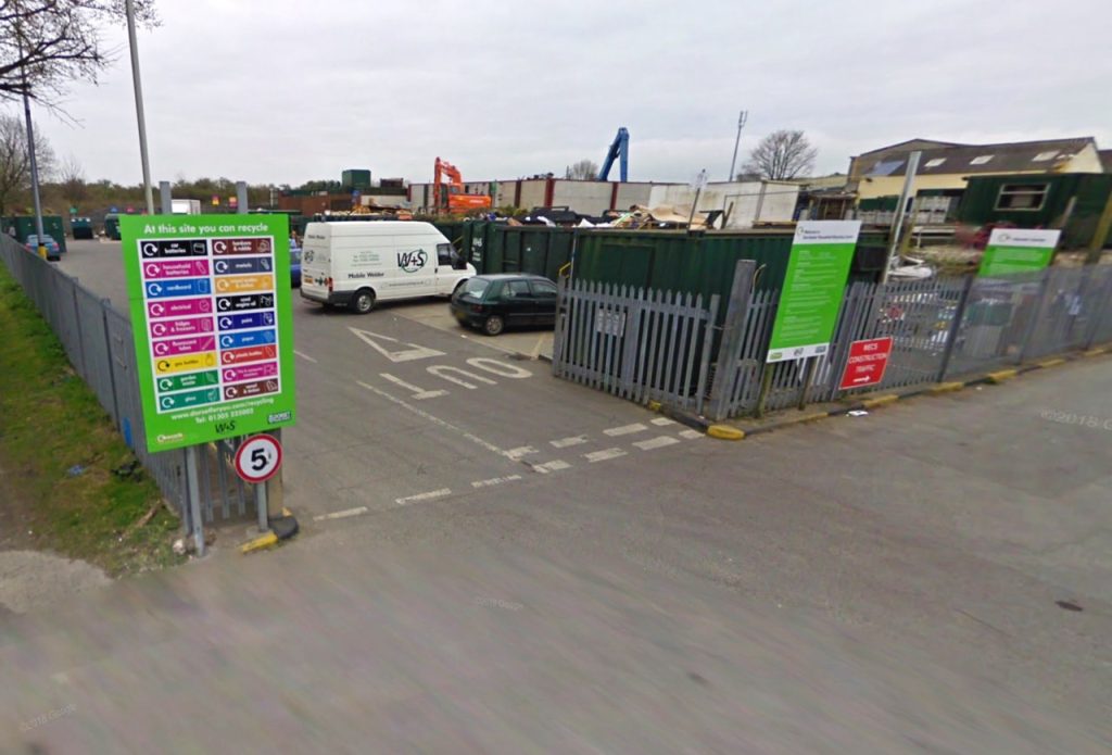 A WWII anti-tank round was found near Dorchester recycling centre on VE Day, prompting an evacuation of two sites as police investigated the explosive discovery.