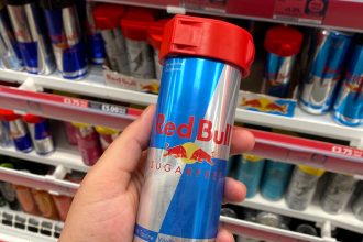 Sainsbury's in upscale London suburbs now security tags Red Bull cans due to thefts - even pricier flavors like coconut and peach are under lock and key.
