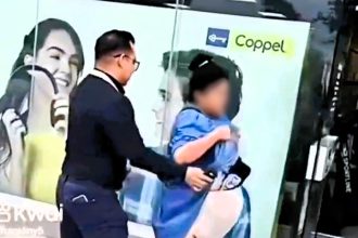 A woman in Monterrey, Mexico, was caught shoplifting with a fake pregnancy bump stuffed with jeans and T-shirts. She was arrested after revealing the hidden clothes.
