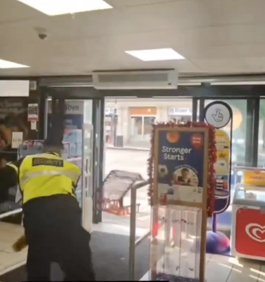 Tesco staff clashed with a man in a wild basket and crate fight at the Finsbury Park store, prompting an investigation after shocking scenes were caught on video.