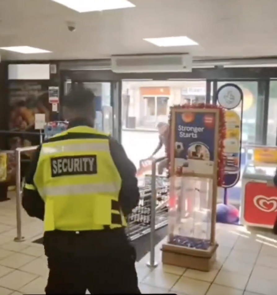 Tesco staff clashed with a man in a wild basket and crate fight at the Finsbury Park store, prompting an investigation after shocking scenes were caught on video.