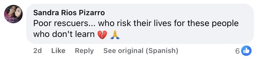 Social media comment on the post of Three US tourists were rescued from Puerto Rico’s Gozalandia River after being trapped by strong floodwaters. Locals slammed them as “irresponsible” for risking lives.