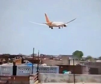 Air India flight AI171 crashed shortly after takeoff from Ahmedabad, leaving debris on rooftops and smoke over Meghani Nagar. Emergency crews are responding to the tragedy.
