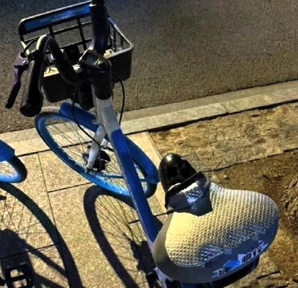 A woman in Shanghai discovered a vibrating sex toy hidden in her rented bike seat, leading to the arrest of a 41-year-old man. The case is under police investigation.