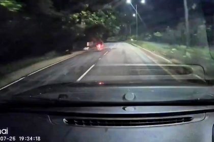 A biker in Tirupati, India, narrowly escaped a leopard attack caught on dashcam. The viral clip has sparked fresh concerns over rising human-wildlife encounters.