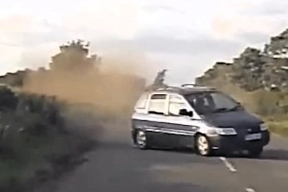 Drunk driver crashes into police car in Nottinghamshire after swerving off road - twice the legal limit, banned for over 3 years as footage sparks safety warning.