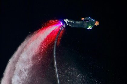 Renowned flyboarder Magdy Abdelghany died after falling during a hotel stunt show in Egypt. The 44-year-old suffered fatal head injuries and was not wearing a helmet.