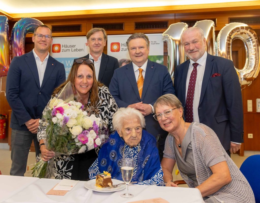 Sweet-toothed Emma Wenda celebrated her 110th birthday with a rum-soaked cake, marking a life spanning two world wars, a helicopter ride at 95 and new teeth at 103.