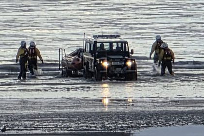 Swimmer rescued 800ft out to sea near Blackpool's Viking Hotel after early morning emergency call - RNLI crew saves life in chilling waters during fifth callout.