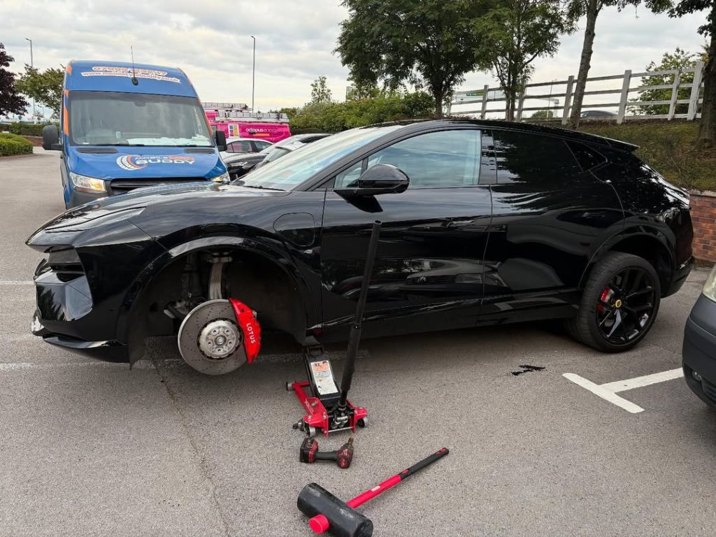 Dion Dublin avoided disaster after a tyre burst on his £120k Lotus Eletre R. Quick help from Yorkshire Rescue and Mobile Tyre Buddy got him safely back on the road.