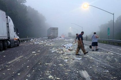 A tractor-trailer crash spilled tons of mozzarella on a Pennsylvania highway, creating a 200-yard dairy disaster - no injuries, but the cheese was sadly unsalvageable.