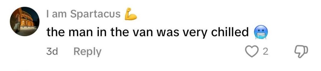 Social media comment on the post of Van driver explodes in road rage during London heatwave, headbutting a window and shouting at an ice van driver who stayed calm as stunned bystanders watched in disbelief.