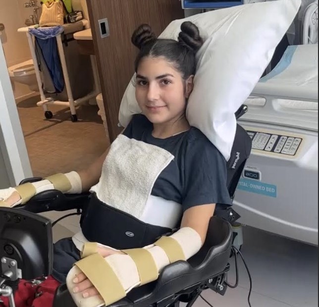 Teen Elle Yona was left quadriplegic after a backflip at a trampoline park caused a rare spinal cord stroke - with only 67 cases ever documented worldwide.