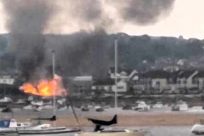 A suspected arson attack by teens destroyed a Sea Scouts building in Exmouth Devon melting kayaks and wiping out equipment leaving the group devastated and homeless.