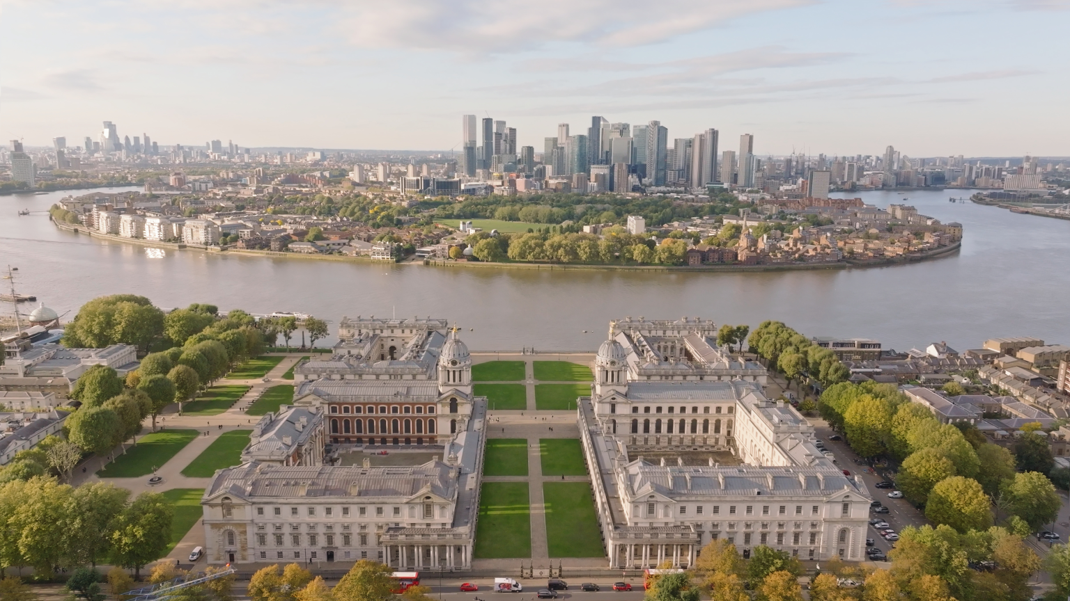 Birds-eye view of Old Royal Naval College Grounds