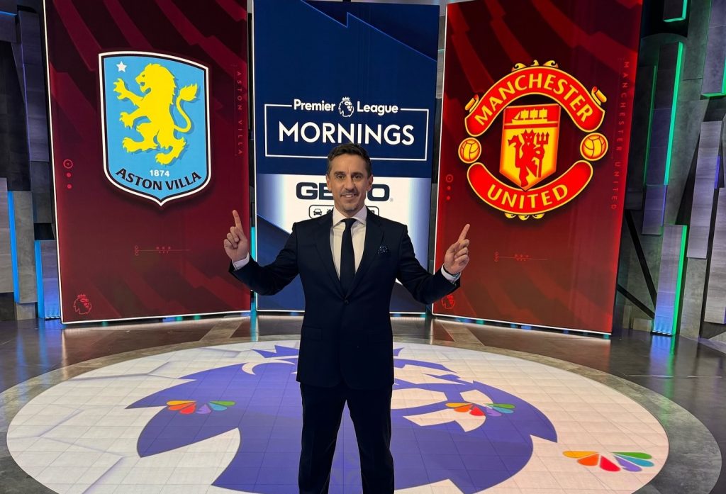 Gary Neville spotted using his phone at the wheel of his £170k Bentley in Salford - shocking fans as footage emerges of the ex-United star risking a driving penalty.