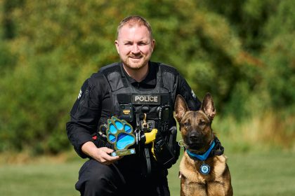 Brave police dog Dutch saved a man on his very first shift and has now been honoured with the Lifesaver Award by the Thin Blue Paw Foundation for his heroics.