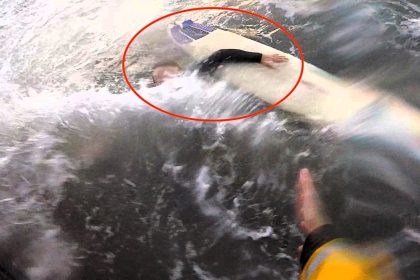 Surfer rescued from rip currents at Rest Bay Porthcawl after 32mph winds left him stranded at sea - RNLI crew launched rapid mission to save him from danger.