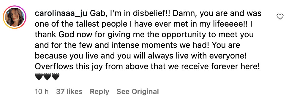 Social media comment on the post of Pizza entrepreneur and Shark Tank Brasil star Gabriel Farrel, 31, dies in Rio skydiving accident after parachute failed - hours after posting online about valuing life.