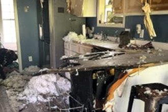 Woman warns after microwaving brownie sparks blaze destroying \$400k North Carolina home - viral TikTok shows aftermath as family escapes safely with pets.