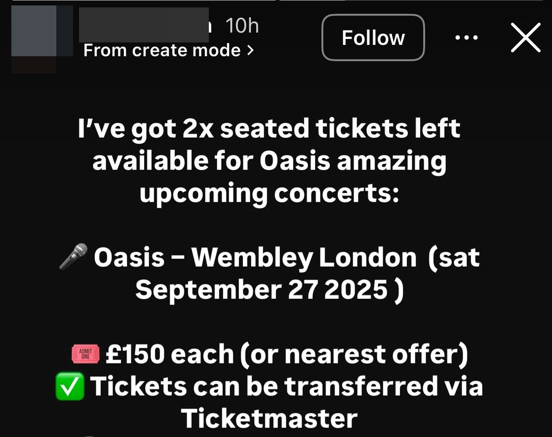 Jon from Hertfordshire was horrified after hackers hijacked his Instagram to scam friends with fake Oasis tickets. Victims lost hundreds as he fought to regain control.