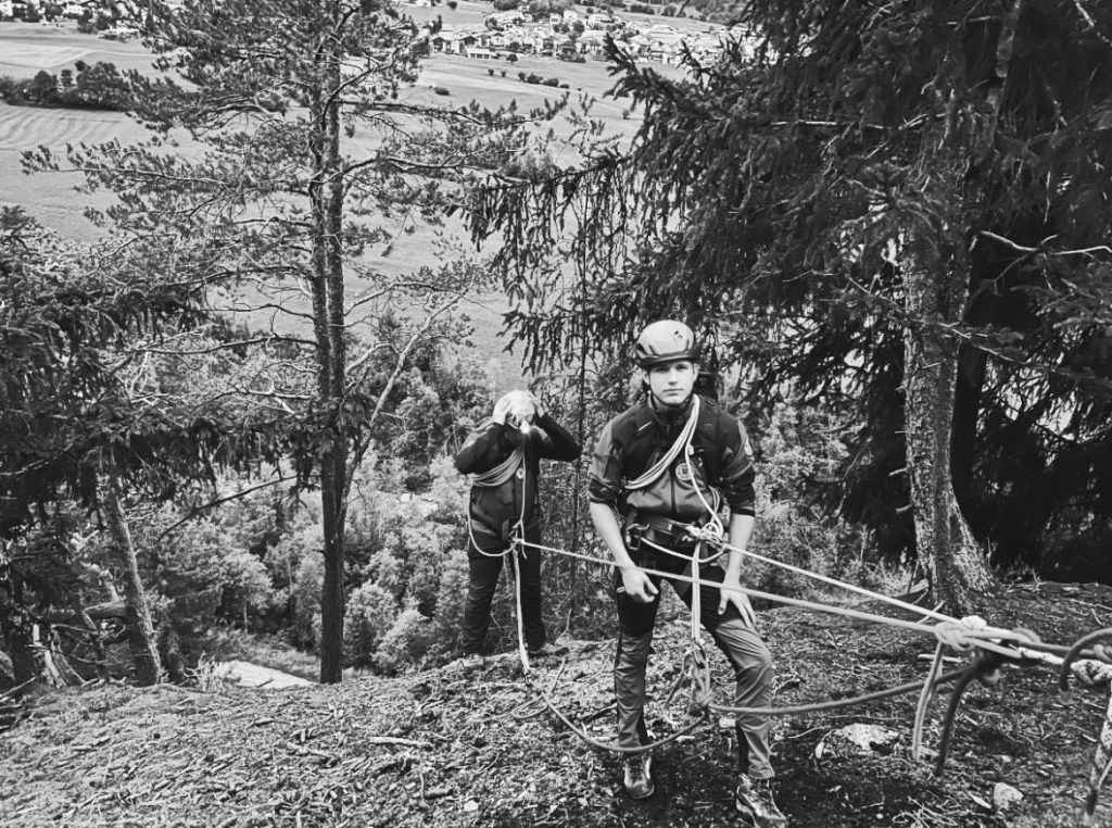 Aspiring rescue pilot Leon Moser, 19, was crushed to death when a bronze statue collapsed as he climbed it in Glurns, Italy - the tragedy happened before shocked friends.