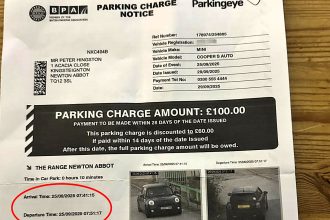 Fiona Hingston was fined £100 after using 24/7 parcel lockers at The Range in Newton Abbot, just seconds over a grace period, and is warning shoppers before Christmas rush.