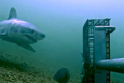 Researchers captured Rhode Island’s first-ever sighting of a juvenile great white shark near Block Island using baited underwater cameras, marking a rare and groundbreaking discovery.