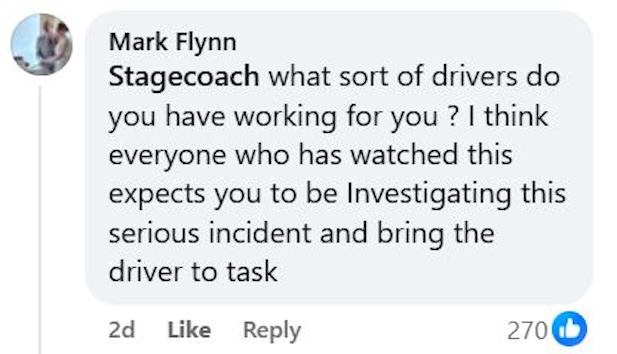 Social media comment on the post of A hero guide dog saved its blind owner from being hit by a speeding bus in Torquay after the driver failed to stop at a zebra crossing, narrowly avoiding tragedy.