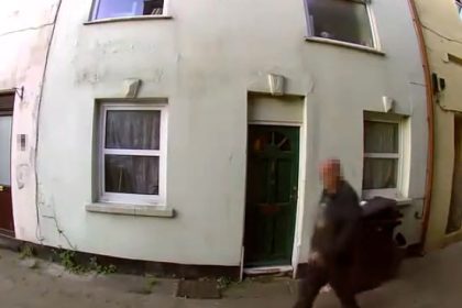 Homeowner Naomi Carless was horrified after catching a man defecating outside her house on camera, but police have dropped the bizarre “poo-dunnit” case after failing to find him.