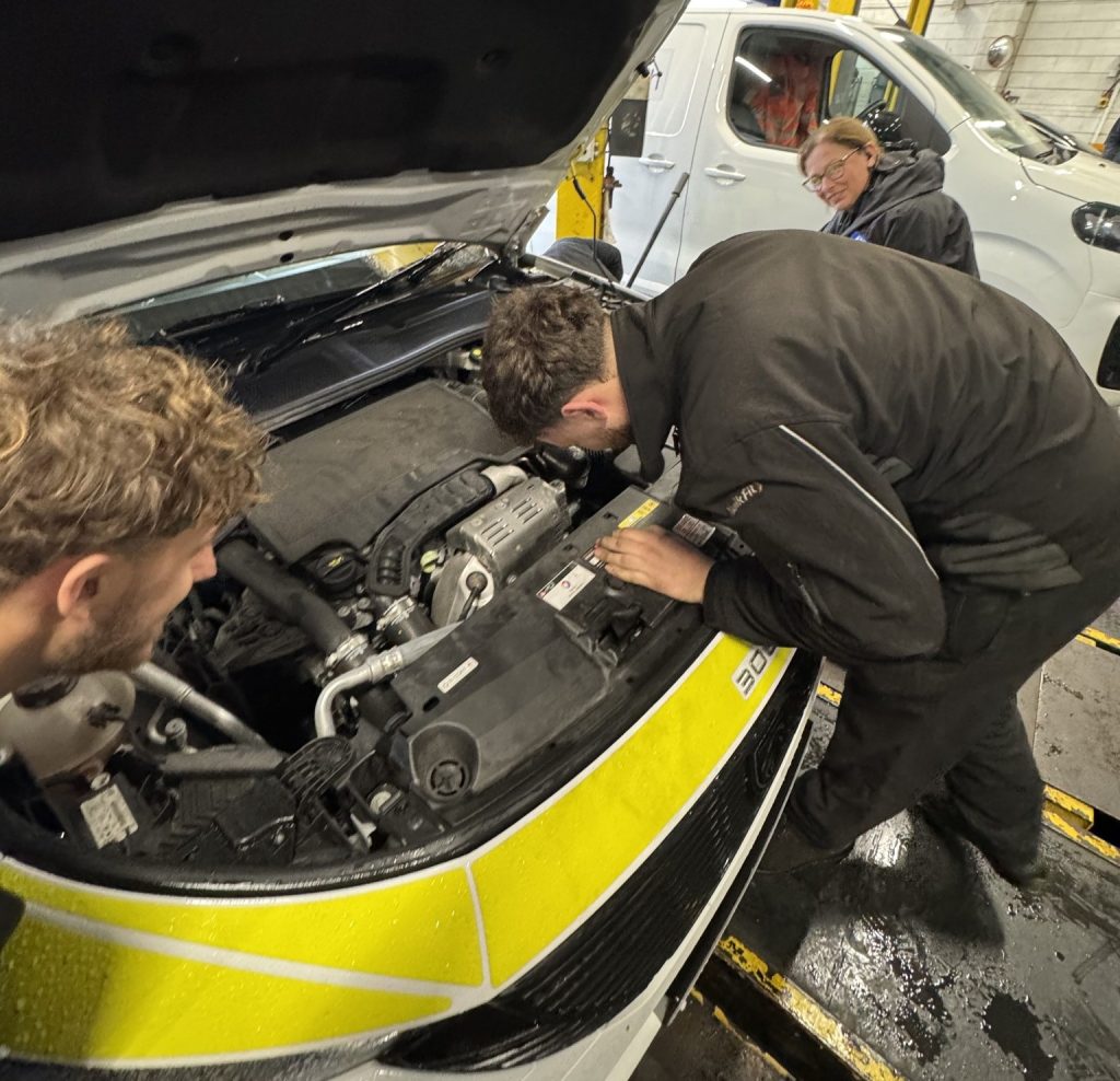 A newborn kitten was rescued from a police car’s wheel arch in Plymouth after officers heard its faint meow. Kwik Fit mechanics and PDSA helped save the tiny feline.