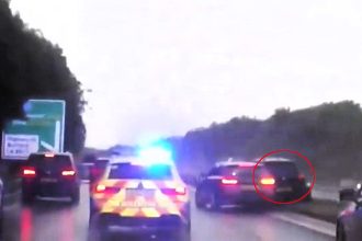 Tyler O’Keeffe, 20, was jailed for 20 months after a wild police chase in Swindon where he sped the wrong way down a dual carriageway and hit another car before being caught.
