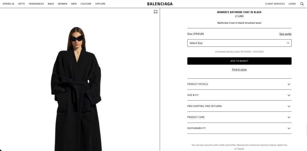 Balenciaga launches a 2490 pound bathrobe style coat sparking ridicule as shoppers compare it to a 12 pound Matalan gown highlighting another bizarre high fashion moment.