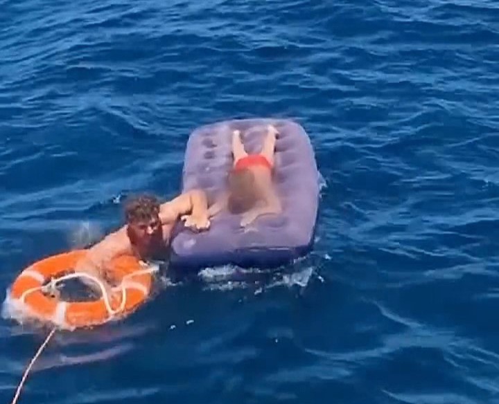 A man was miraculously rescued 23 miles out to sea after drifting on a lilo spotted by chance by a tanker before Spain’s maritime rescue brought him safely back to shore.
