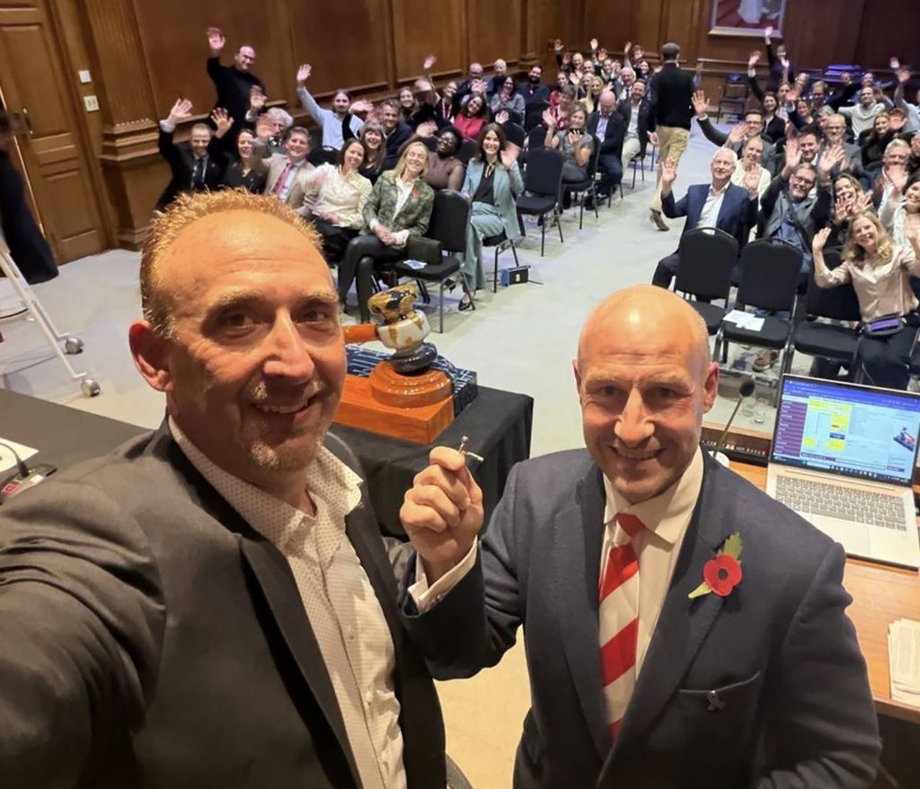 George with Adam Alexander raising money for charity