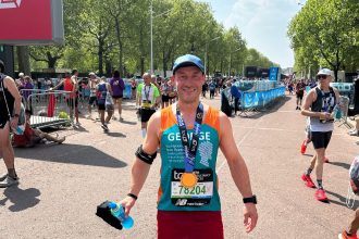 George Wade after running a Marathon for charity