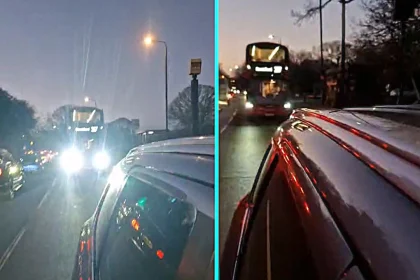 Bus driver confronted after flashing headlights 106 times at car near Leytonstone alarming parent and child sparking road safety concerns as police TfL and operator are contacted.