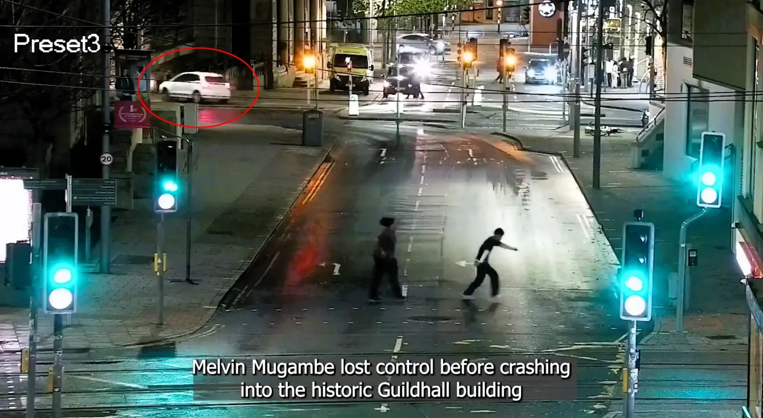 Drunk driver banned for Christmas after crashing into historic Nottingham Guildhall, caught on CCTV swerving into listed building while over drink drive limit on cameras.