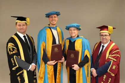 Eddie Howe and Dan Burn receive honorary degrees from Northumbria University after Newcastle’s landmark Carabao Cup win celebrating their community work and impact across the North East.