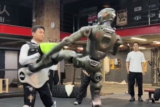 A robotics CEO lets his own T800 bot kick him across the room to silence claims their tech videos were fake as EngineAI’s stunt proves the robot’s power and sparks debate about safety and the future.