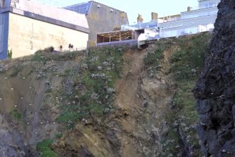 Clifftop buildings at Newquay's Great Western beach face collapse as relentless erosion causes repeated rock falls despite stabilisation efforts to protect the surfing hotspot.