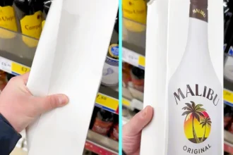 Tesco replaced Malibu and Bombay Sapphire bottles with cardboard boxes to stop shoplifting, forcing customers to wait up to 10 minutes for staff to fetch real bottles from secure storage areas.
