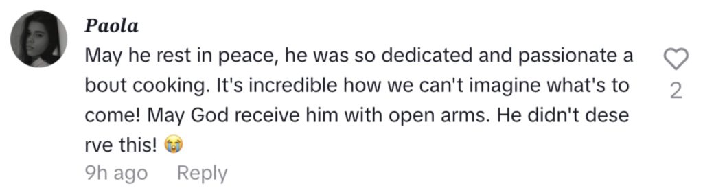 Social media comment on the post of Brazilian chef influencer Robson Maldonado Malinoski stabbed to death in his flat by ex-partner hours after posting dessert recipe to his 115,000 social media followers.