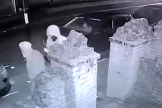 Elderly man mugged at knifepoint as passersby walk by without helping in Southall, west London. Three hooded yobs cornered OAP victim. CCTV captured incident.