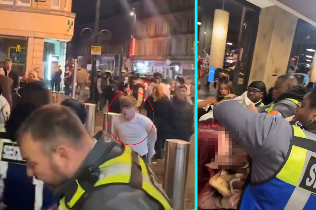 Four security guards ejected customer from Leeds McDonald's on New Year's Day who then removed his coat and goaded them to fight outside packed restaurant at 1am.